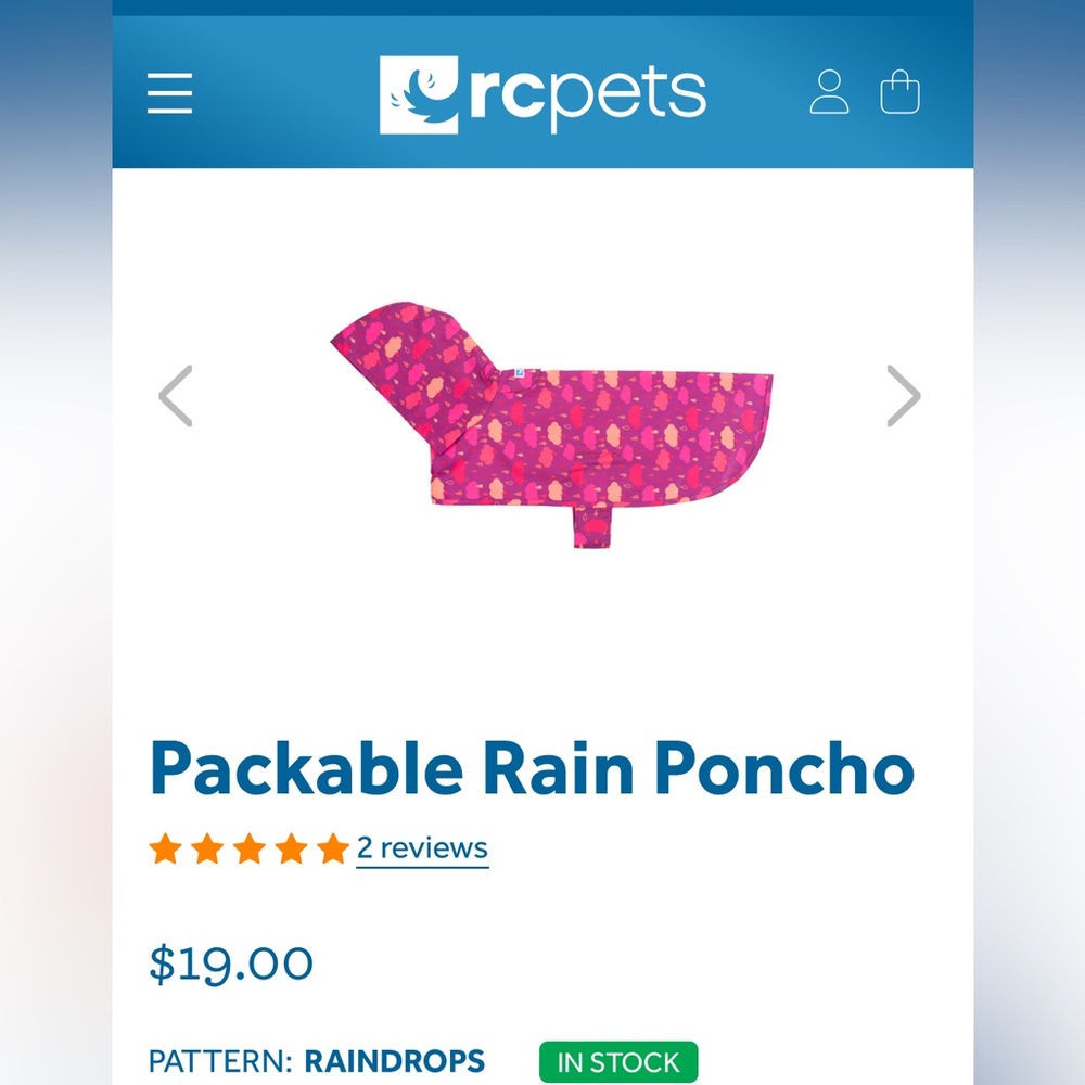 Medium dog rain poncho  (pink)